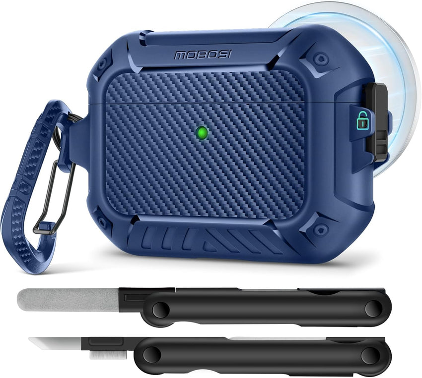 AirPods Case with Lock & Keychain & Cleaner Kit