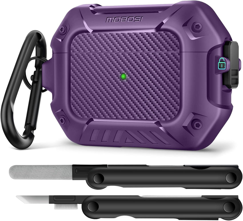 AirPods Case with Lock & Keychain & Cleaner Kit