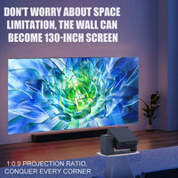 DAMI3C HT30 Portable Singing Projector | Mini Android Projector with Dual Microphones | 4K Support, WiFi, Bluetooth | Home & Outdoor Theater + Family KTV